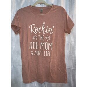 Instant Message‎ Womens Medium Pink Dog T-shirt
